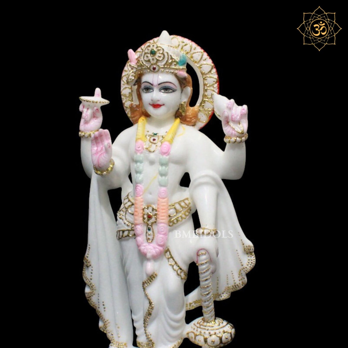 Marble Lakshmi Narayan Murti for Home Temples in 15inches Makrana Marble