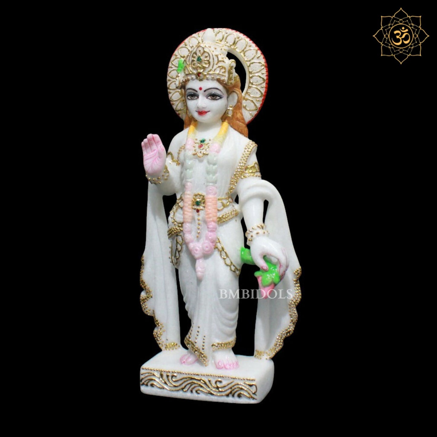 Marble Lakshmi Narayan Murti for Home Temples in 15inches Makrana Marble