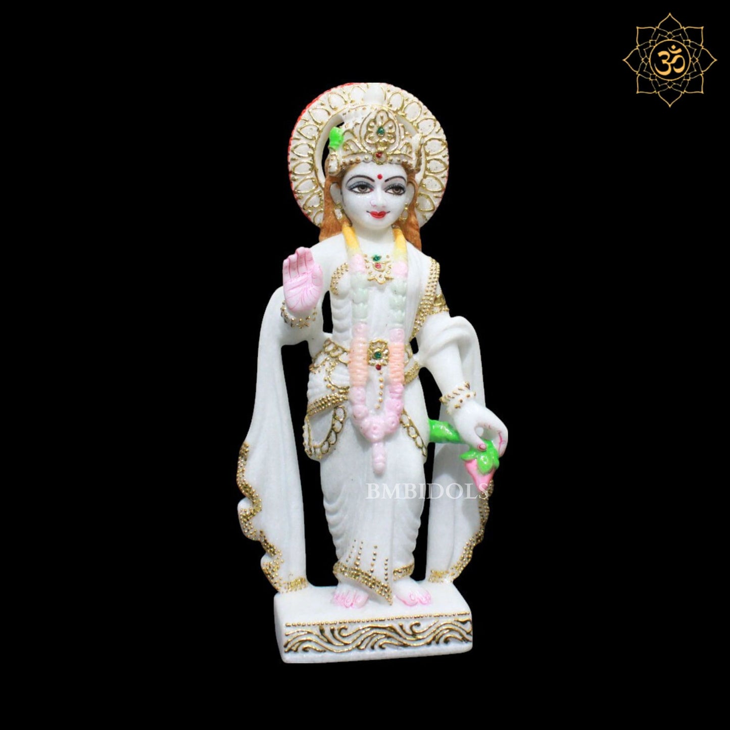 Marble Lakshmi Narayan Murti for Home Temples in 15inches Makrana Marble