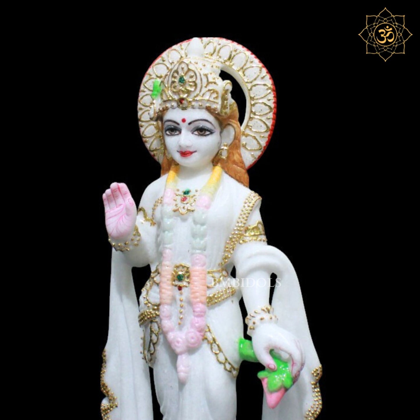 Marble Lakshmi Narayan Murti for Home Temples in 15inches Makrana Marble