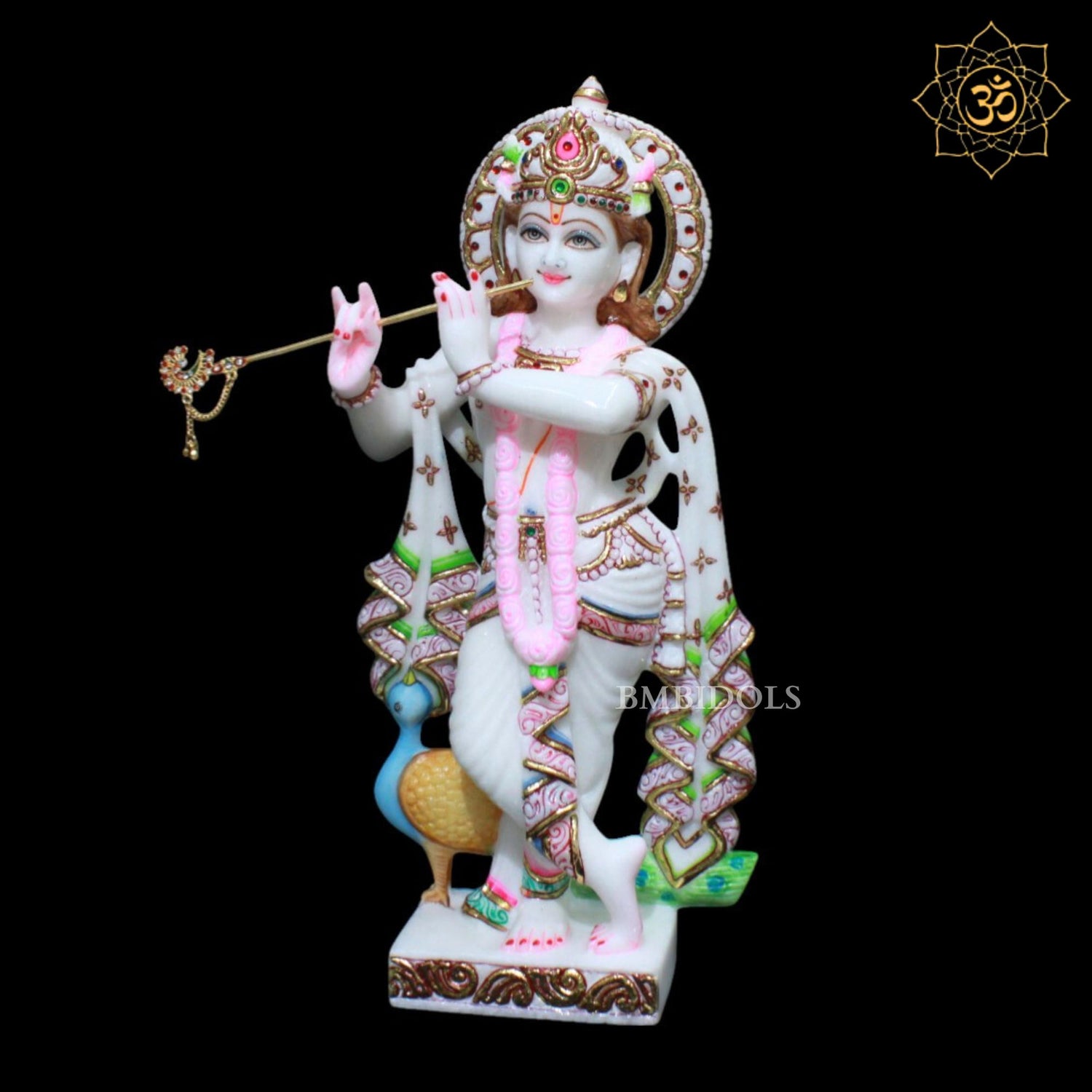 Decorative Krishna Statue in Marble

