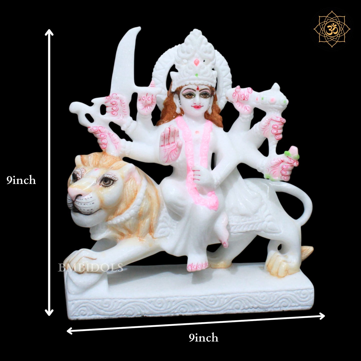 Durga Maa Marble Murti for Home Mandirs in 9inches