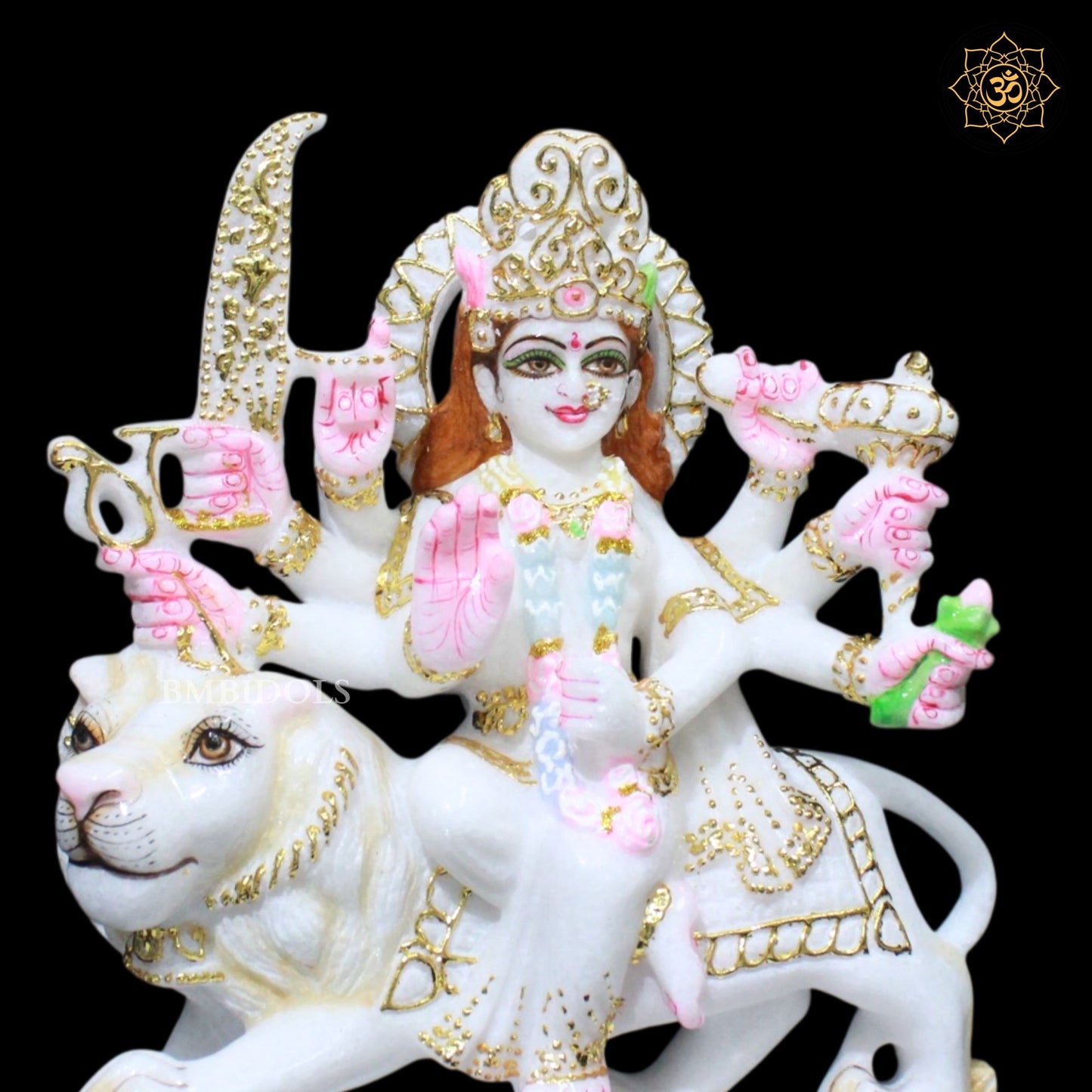 Marble Durga Murti for Homes and Temples in 1feet