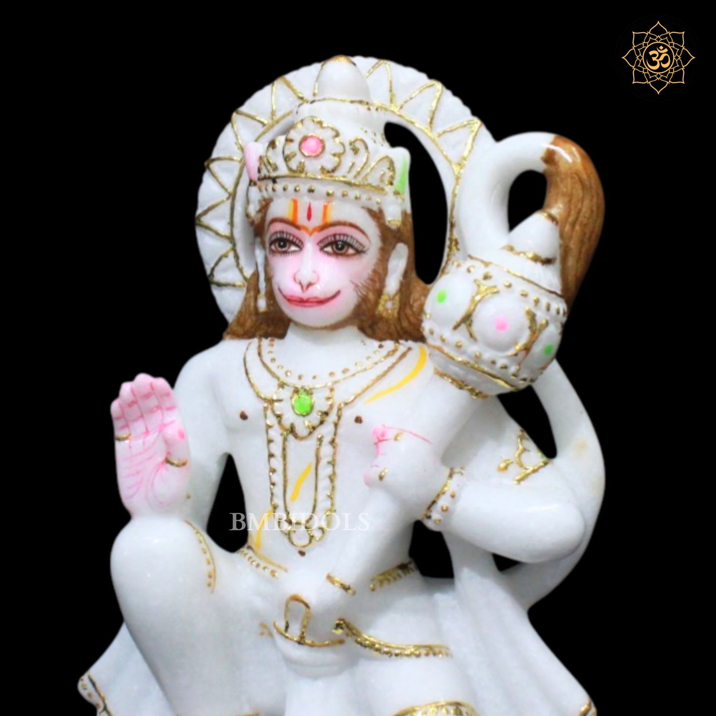 9inch Marble Hanuman Murti for Ghar mandirs