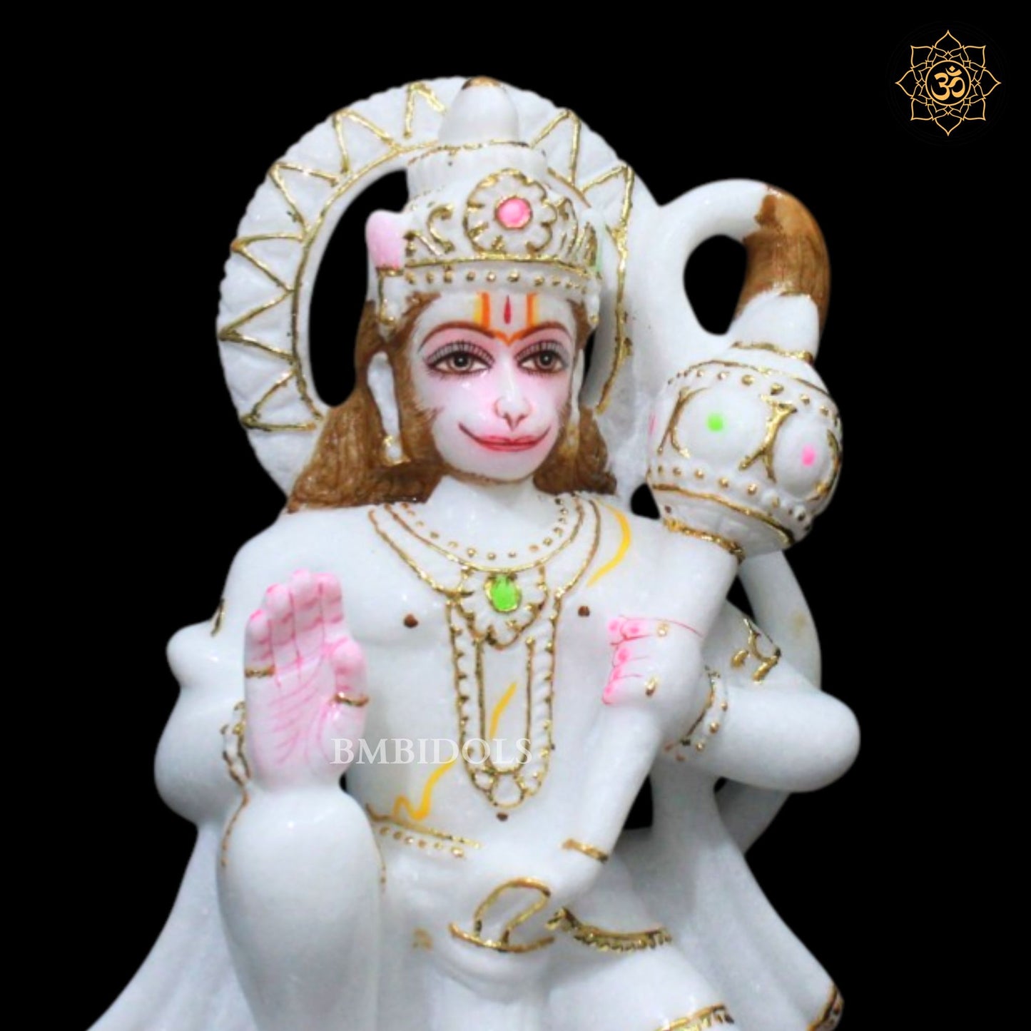 9inch Marble Hanuman Murti for Ghar mandirs