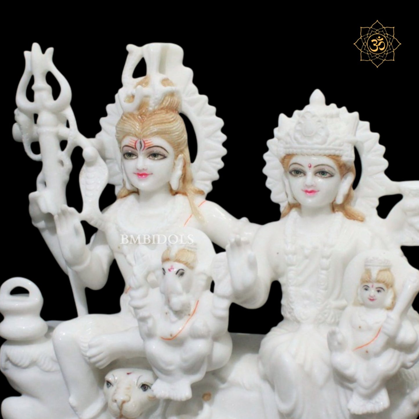 Shiva Parivar Marble Statue in 18inch