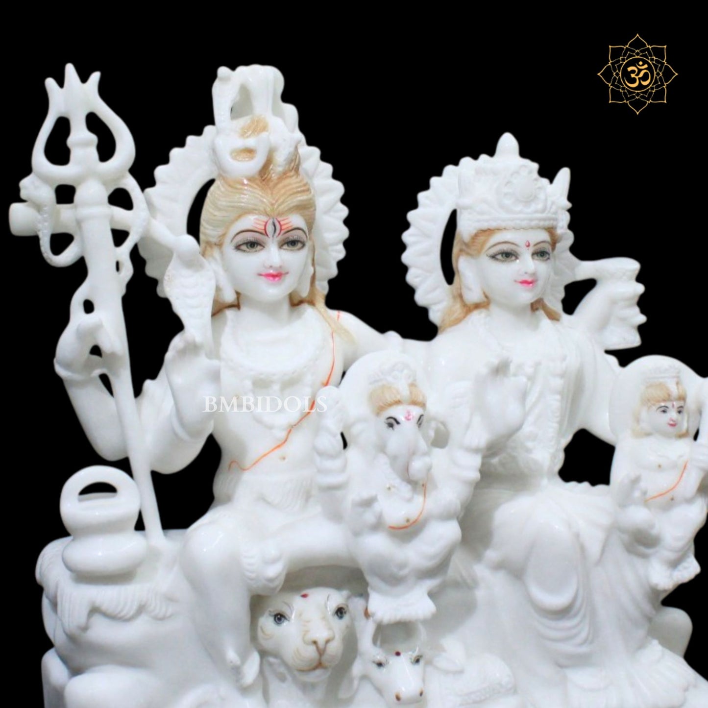 Shiva Parivar Marble Statue in 18inch