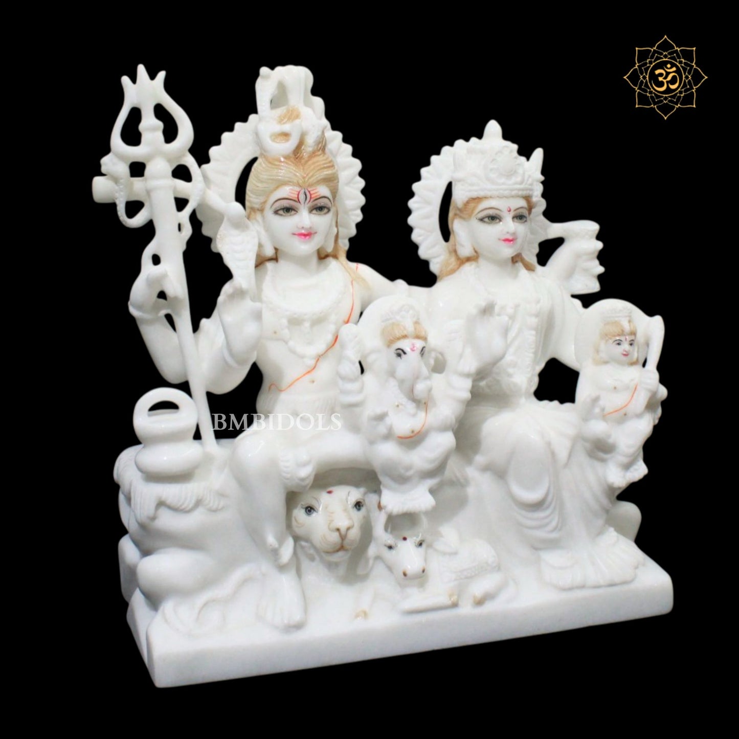 Shiva Parivar Marble Statue in 18inch