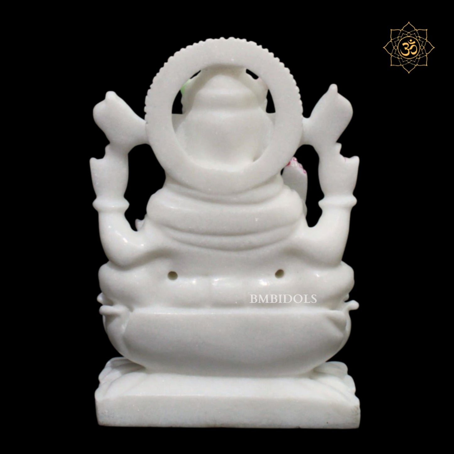 9inch Marble Ganesh Lakshmi Saraswati Statue in Makrana Marble
