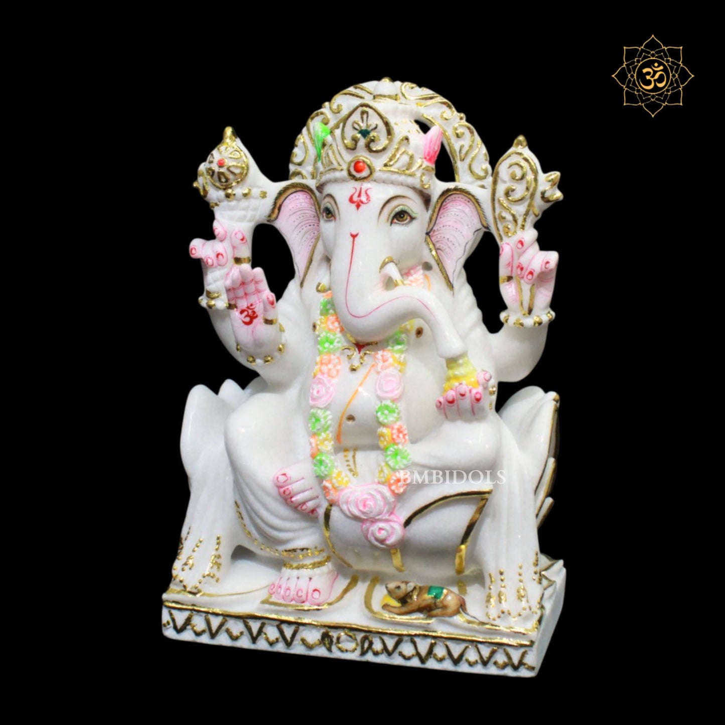 Ganesh Lakshmi Marble Murti in 12inches