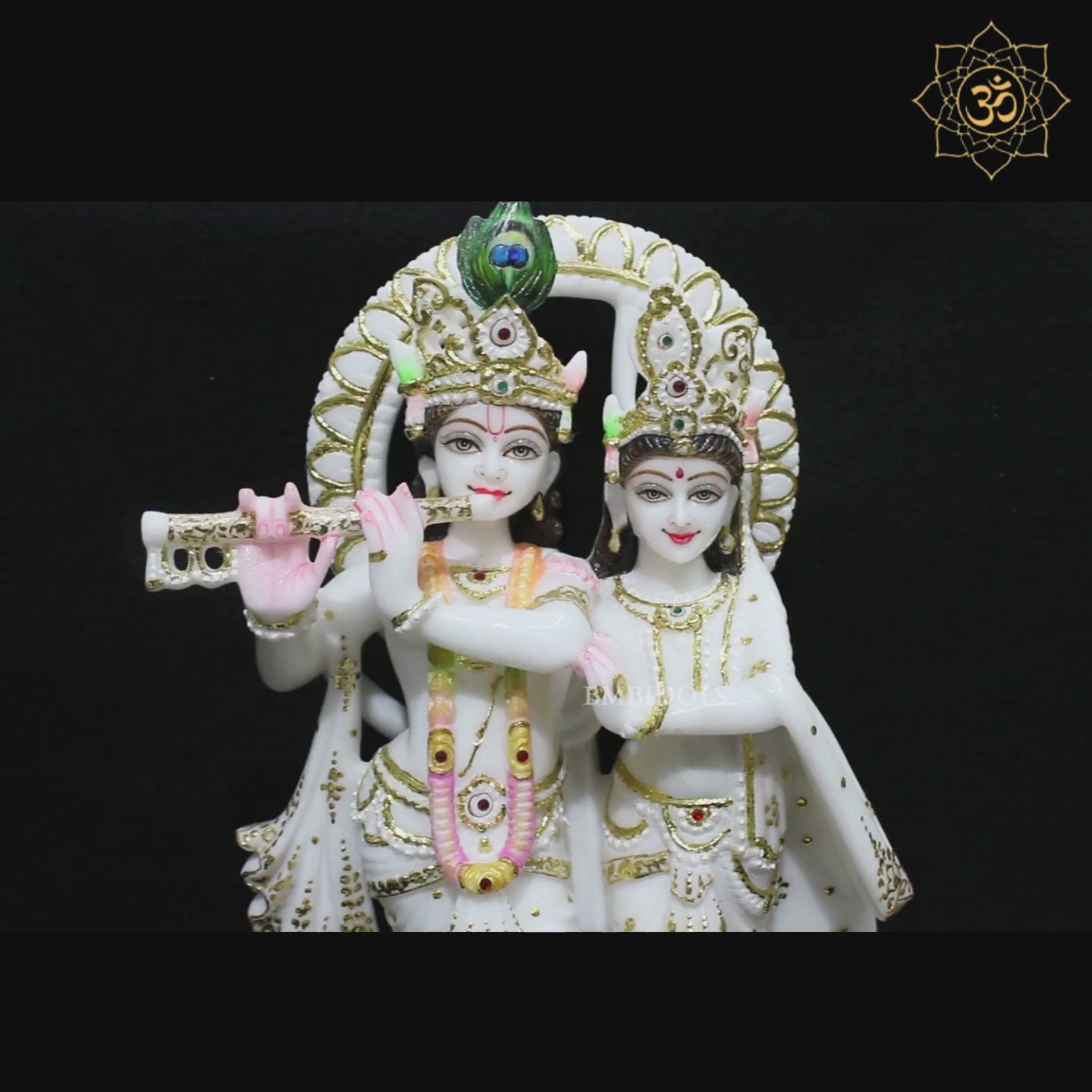 Marble Radha Krishna Statue in 15inches