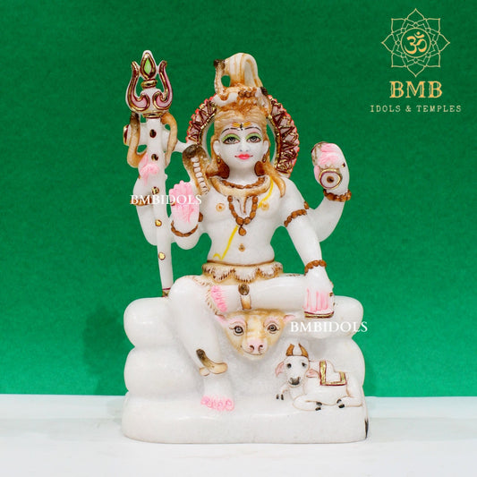 Marble Shiva Murti in Makrana Marble in 9inch for Home & Temples