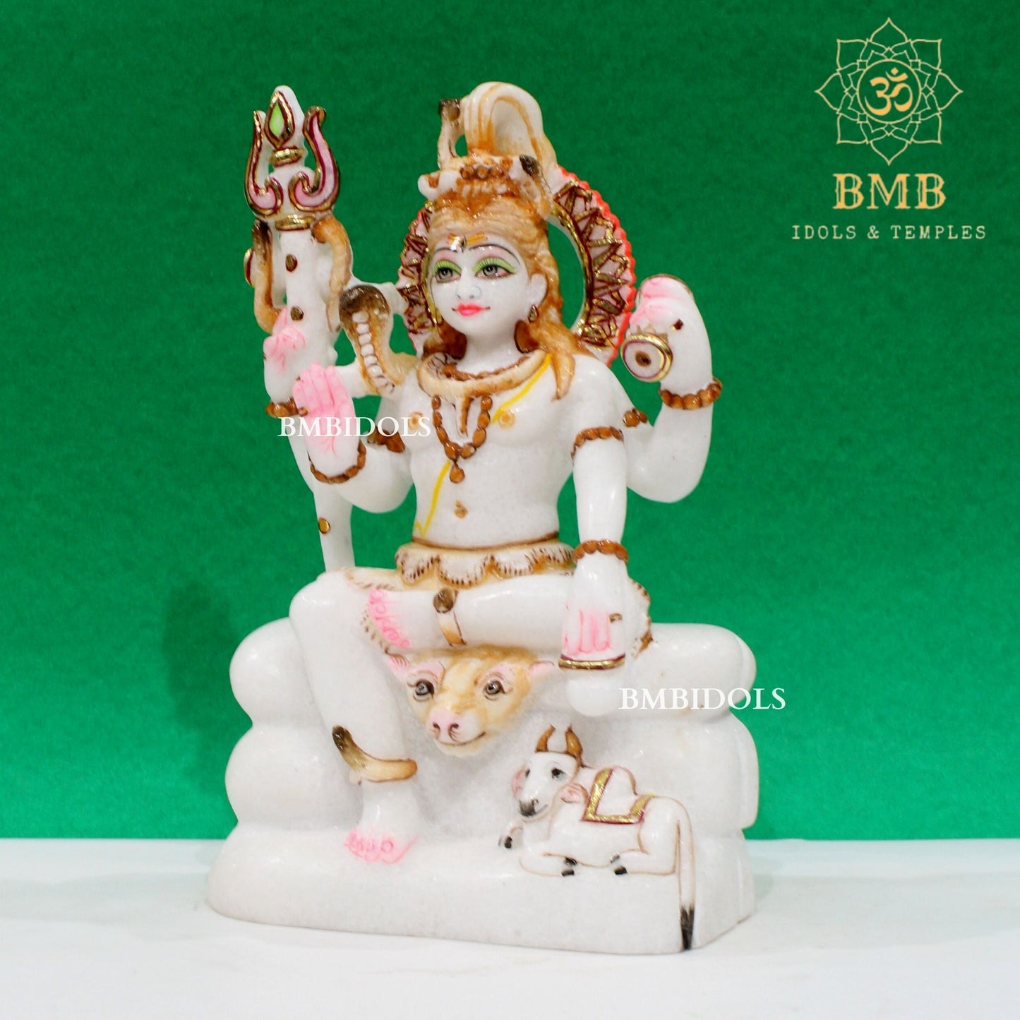 Marble Shiva Murti in Makrana Marble in 9inch for Home & Temples