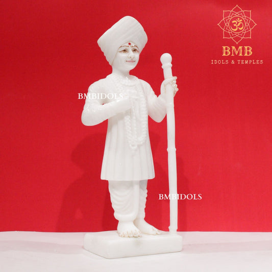 Marble Jalaram Bapa Murti in Standing Posture with Stick in 12inch