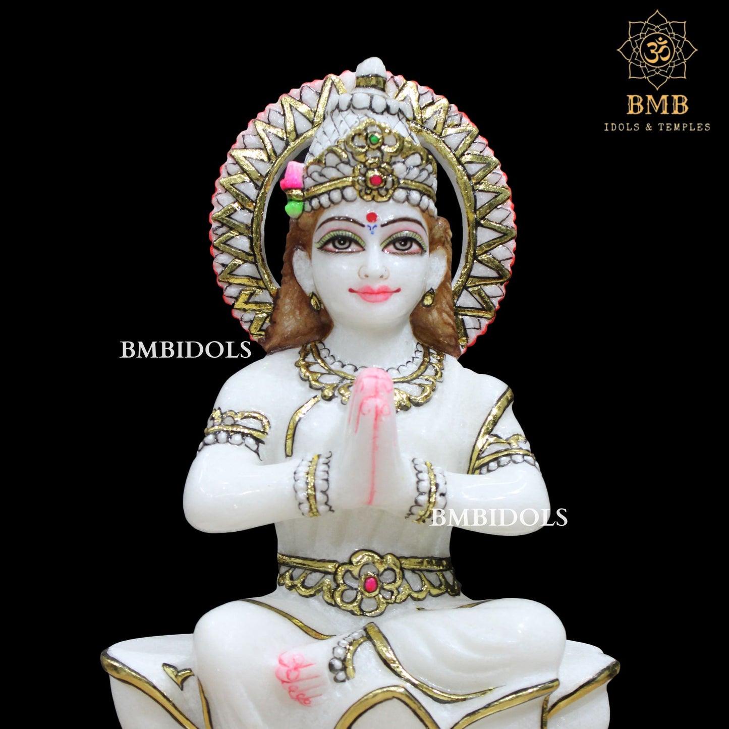 Marble Parvati Mata Murti made in Makrana Marble in 12inches