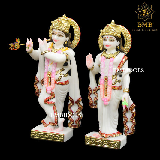 Radha Krishna Marble Statue made in 12inches in Makrana Marble