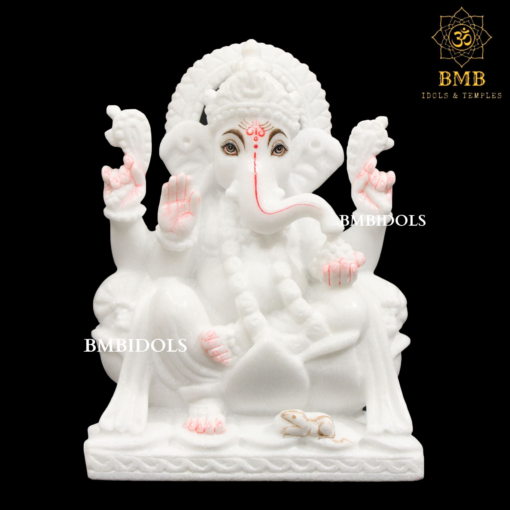 White Marble Ganesh Statue made in Vietnam Marble in 9inches – BMBIDOLS