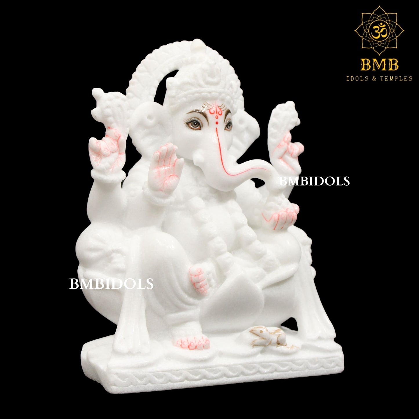 White Marble Ganesh Statue made in Vietnam Marble in 9inches