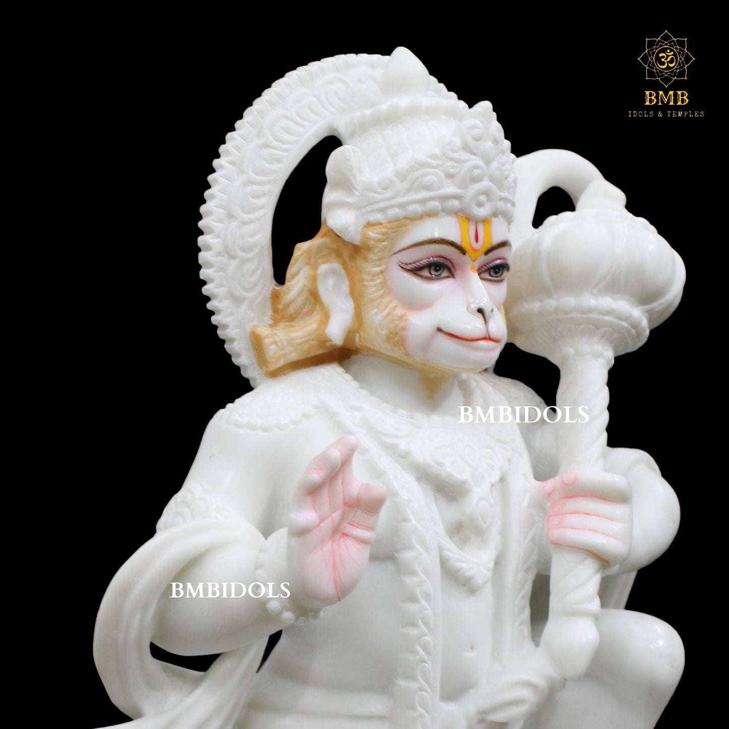 Marble Ashirwad Hanuman Statue made in Makrana Marble in 15inches