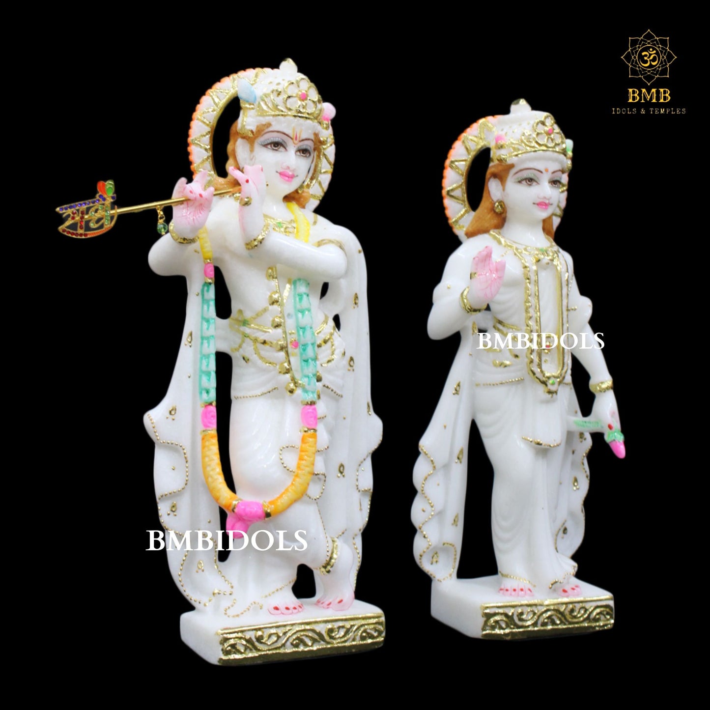 Marble Radha Krishna Murti made in Makrana Marble in 12inches