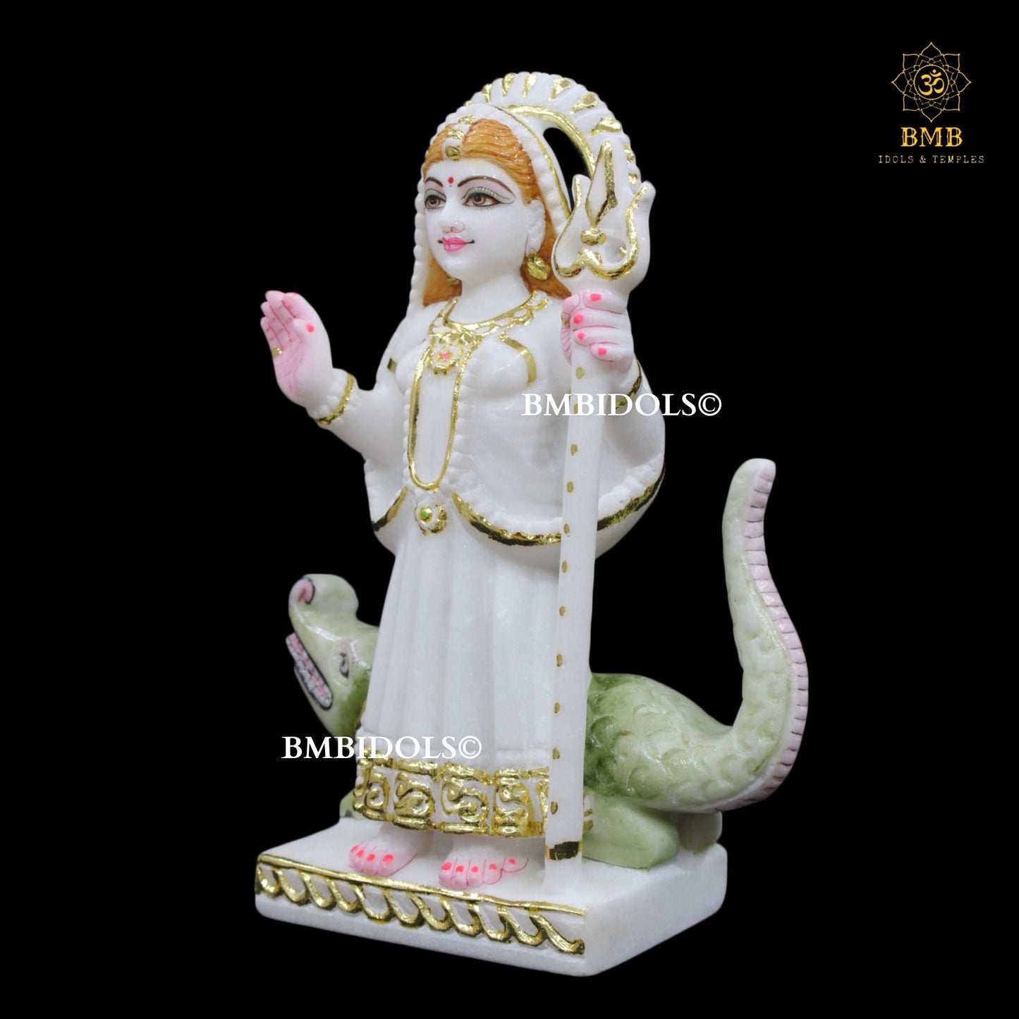 Marble Khodiyar Maa Murti made in Makrana Marble in 12inches