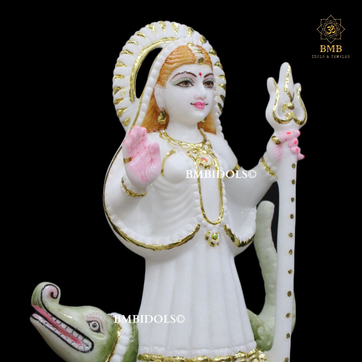 Marble Khodiyar Maa Murti made in Makrana Marble in 12inches