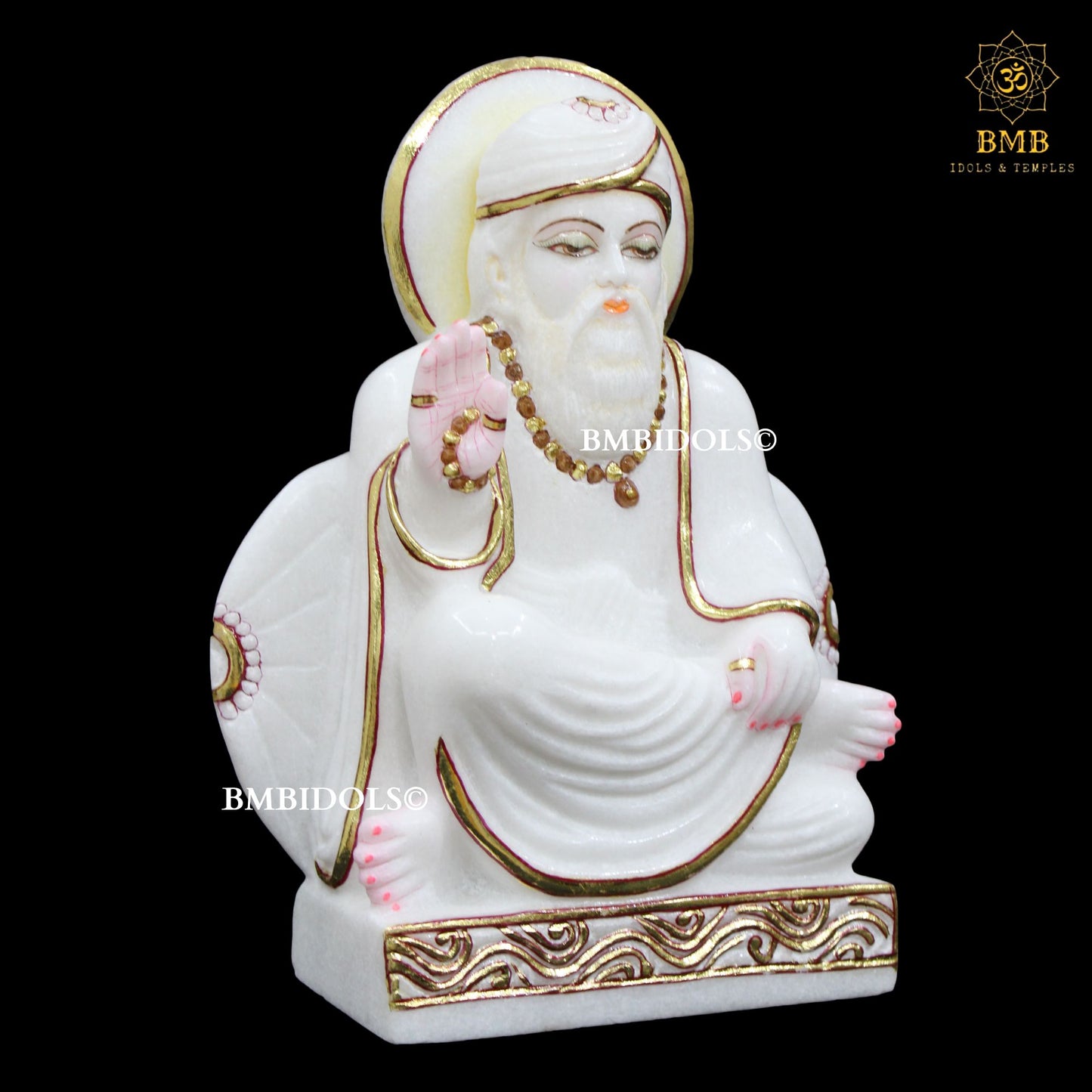 Marble Guru Nanak Dev Statue made in Makrana Marble in 12inches