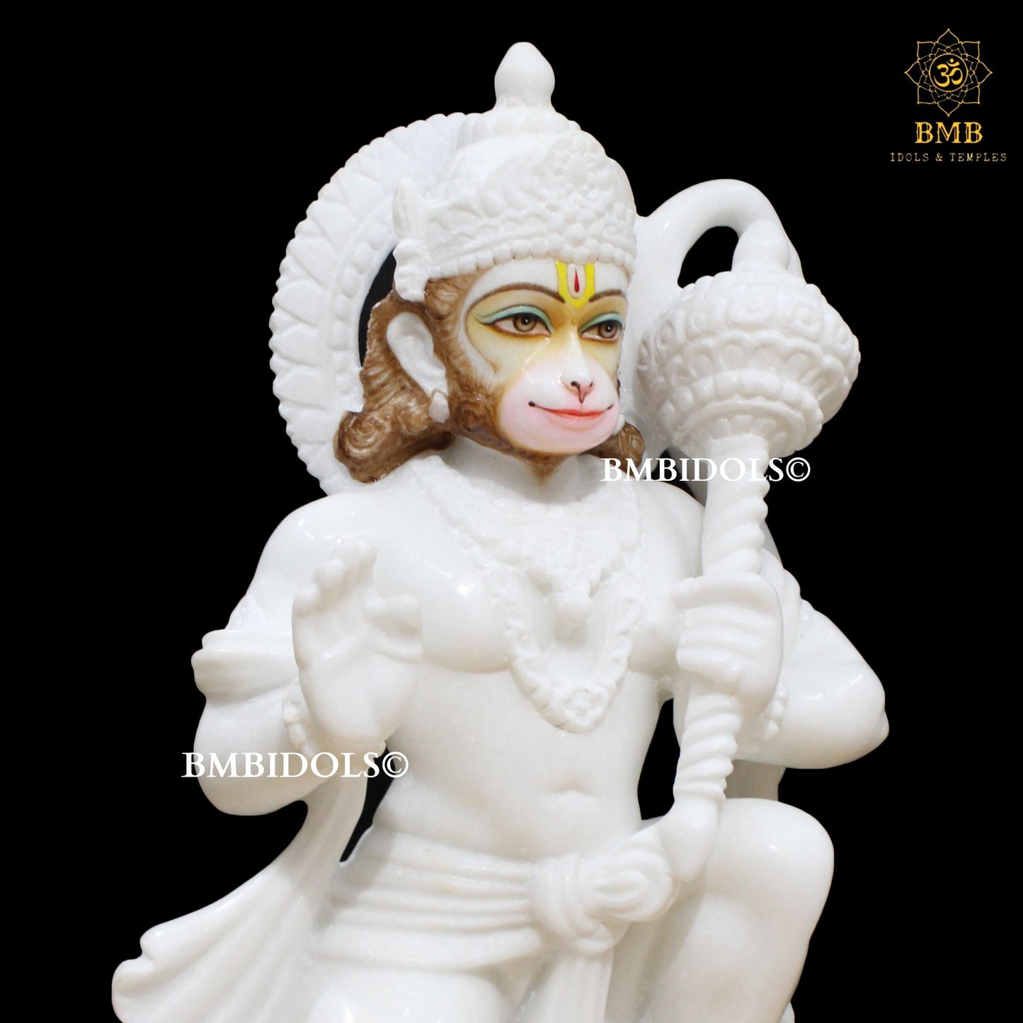 Marble Ashirwad Hanuman Statue made in 18inches for Homes and Temples