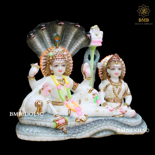 Lakshmi Narayan Marble Statue in 7inches for Home Temples