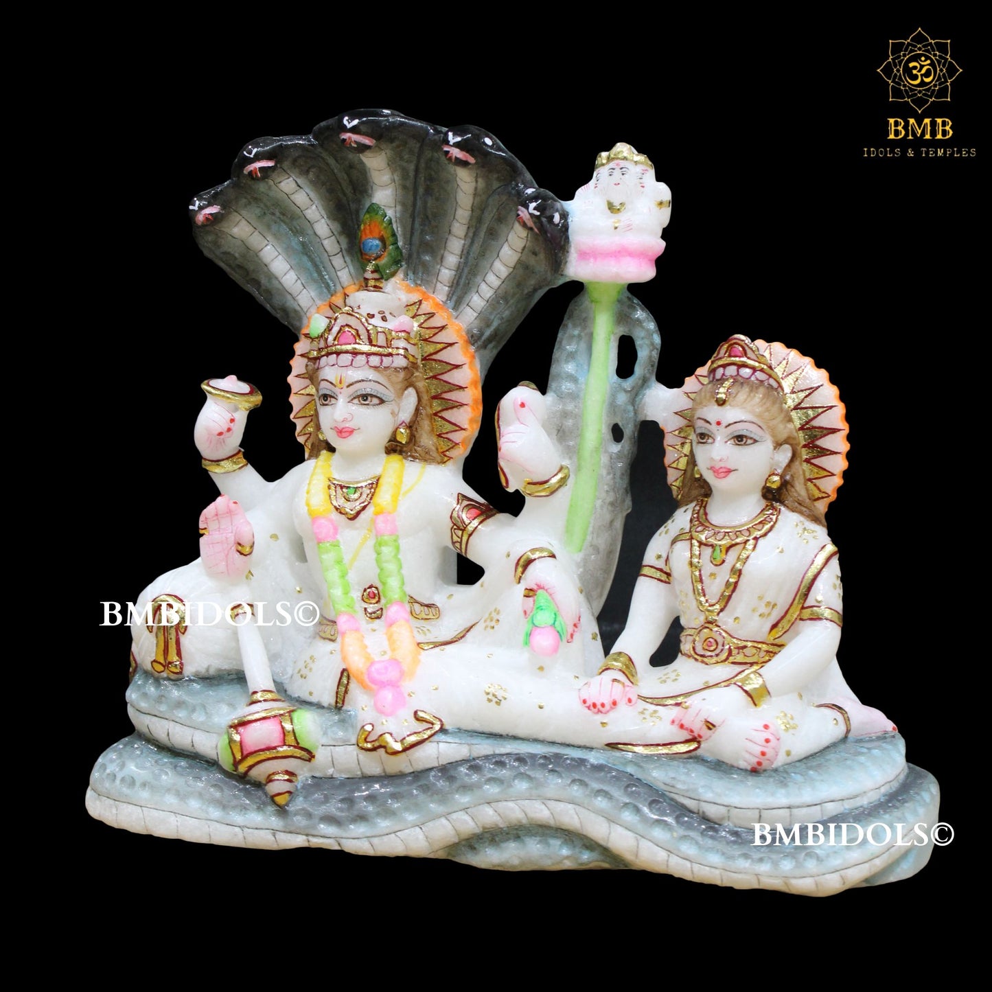 Lakshmi Narayan Marble Statue in 7inches for Home Temples