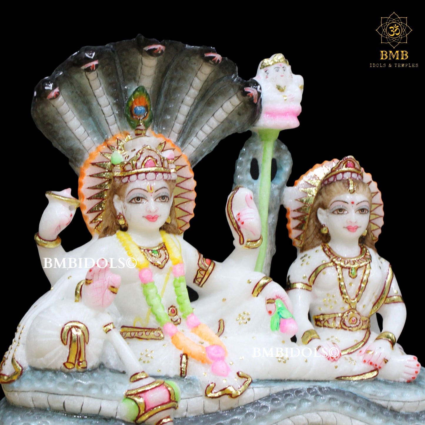 Lakshmi Narayan Marble Statue in 7inches for Home Temples