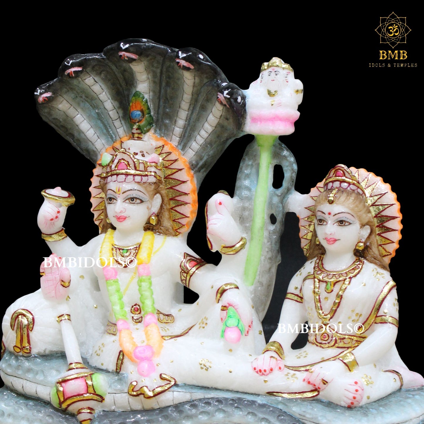 Lakshmi Narayan Marble Statue in 7inches for Home Temples