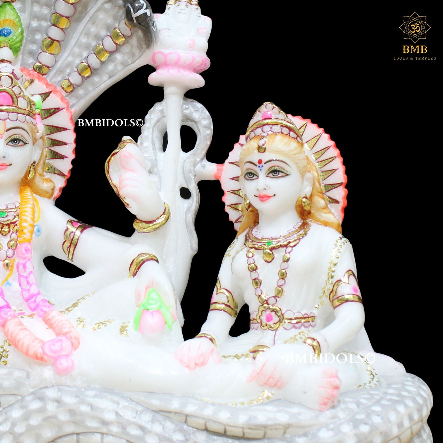 Marble Lakshmi Narayan (Sheshsaiyaan) in 12inches for Home or Temples