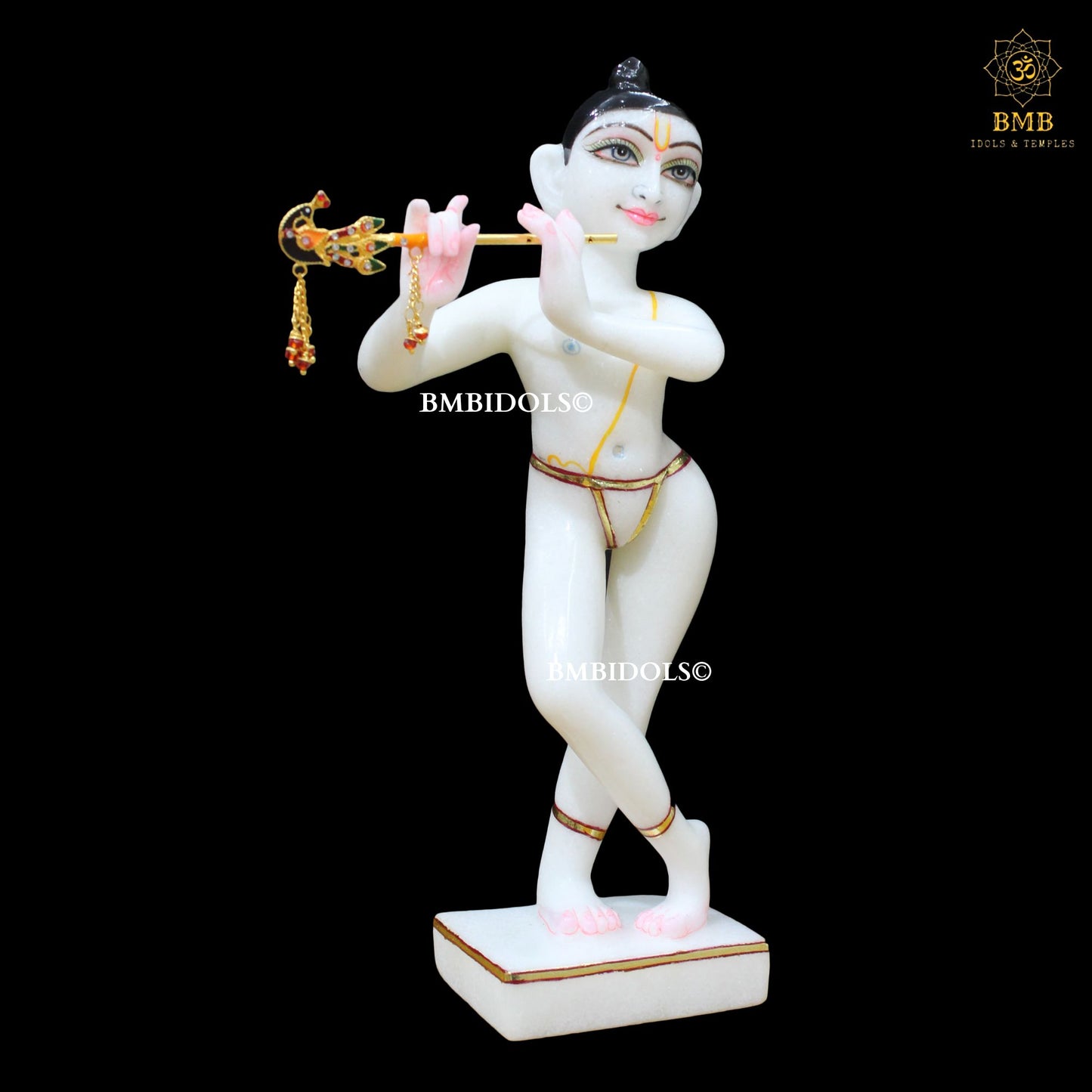 Iskcon Radha Krishna Marble Statue in 12inches for Homes and Temples