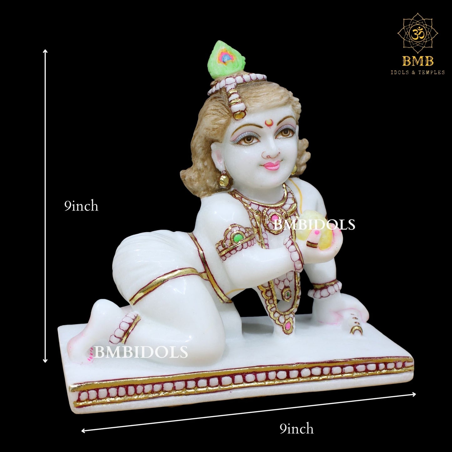 9inch Marble Krishna Statue