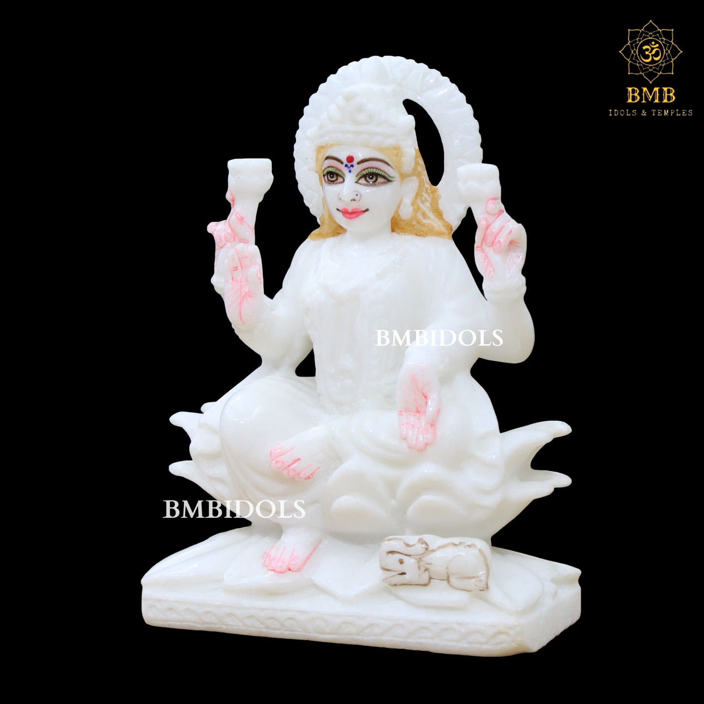 Marble Ganesh Lakshmi Saraswati Statue for Homes and Temple in White Marble