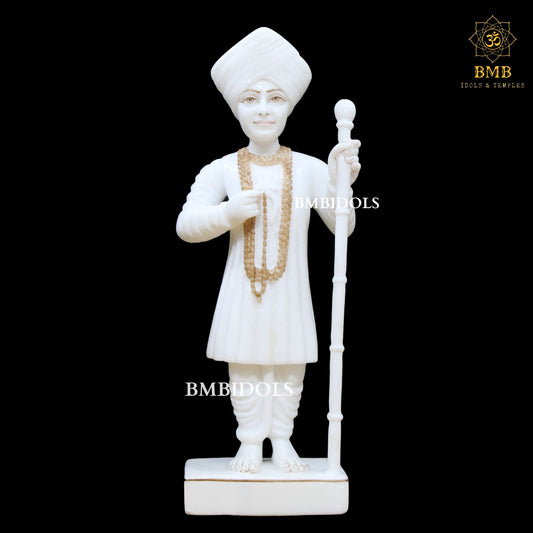 Marble Jalaram Bapa Murti made in Makrana Marble in 15inches