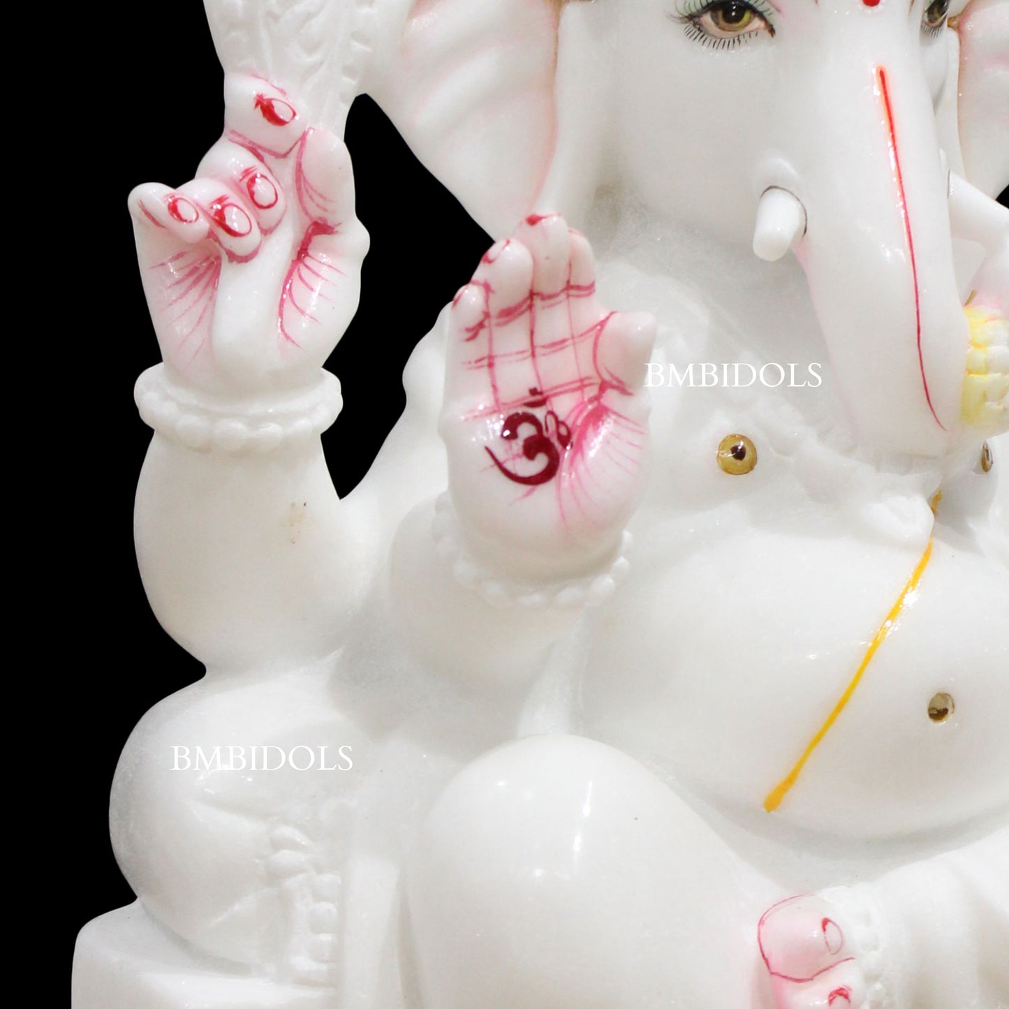 White Makrana Marble Ganesha Murti in 15inches