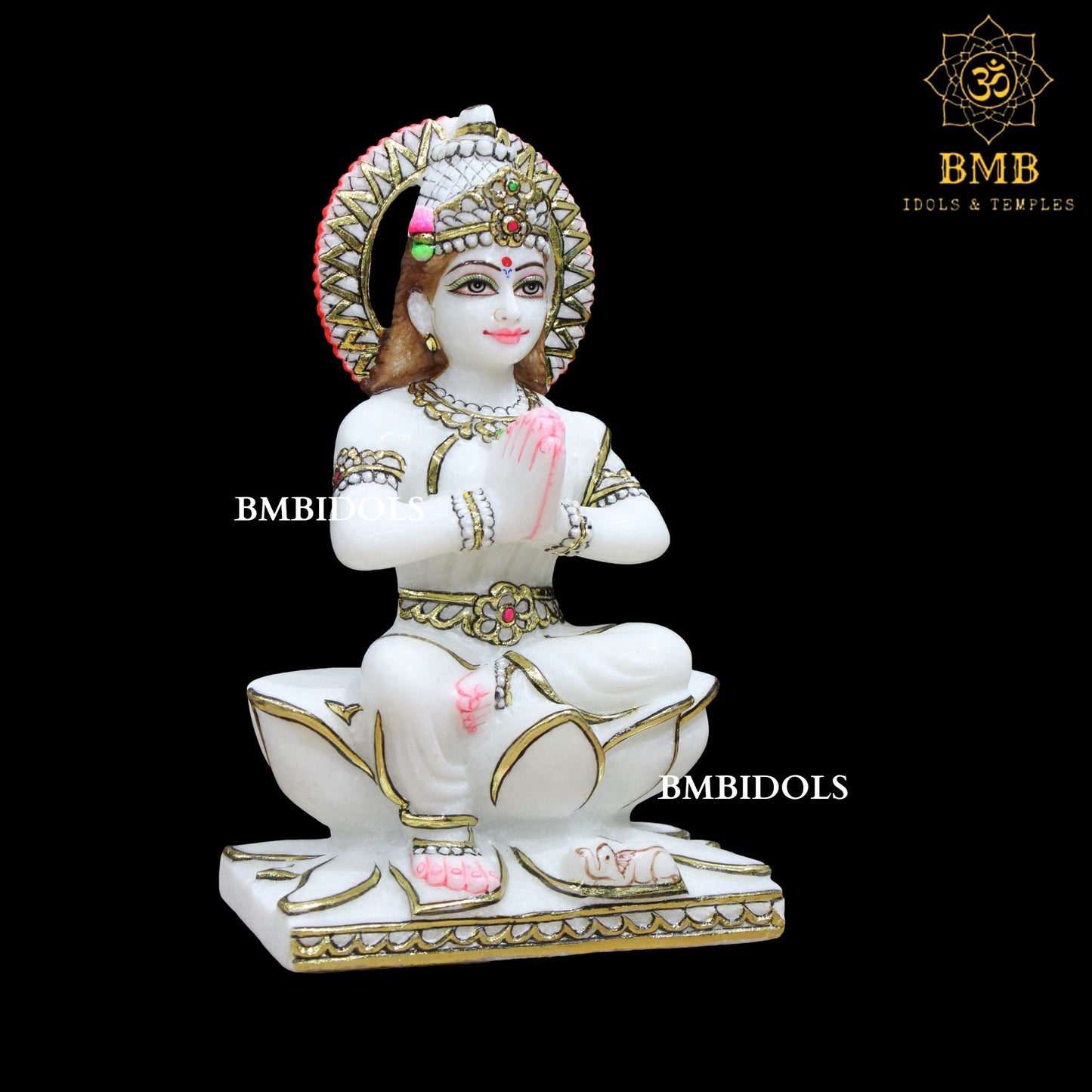 Marble Parvati Mata Murti made in Makrana Marble in 12inches