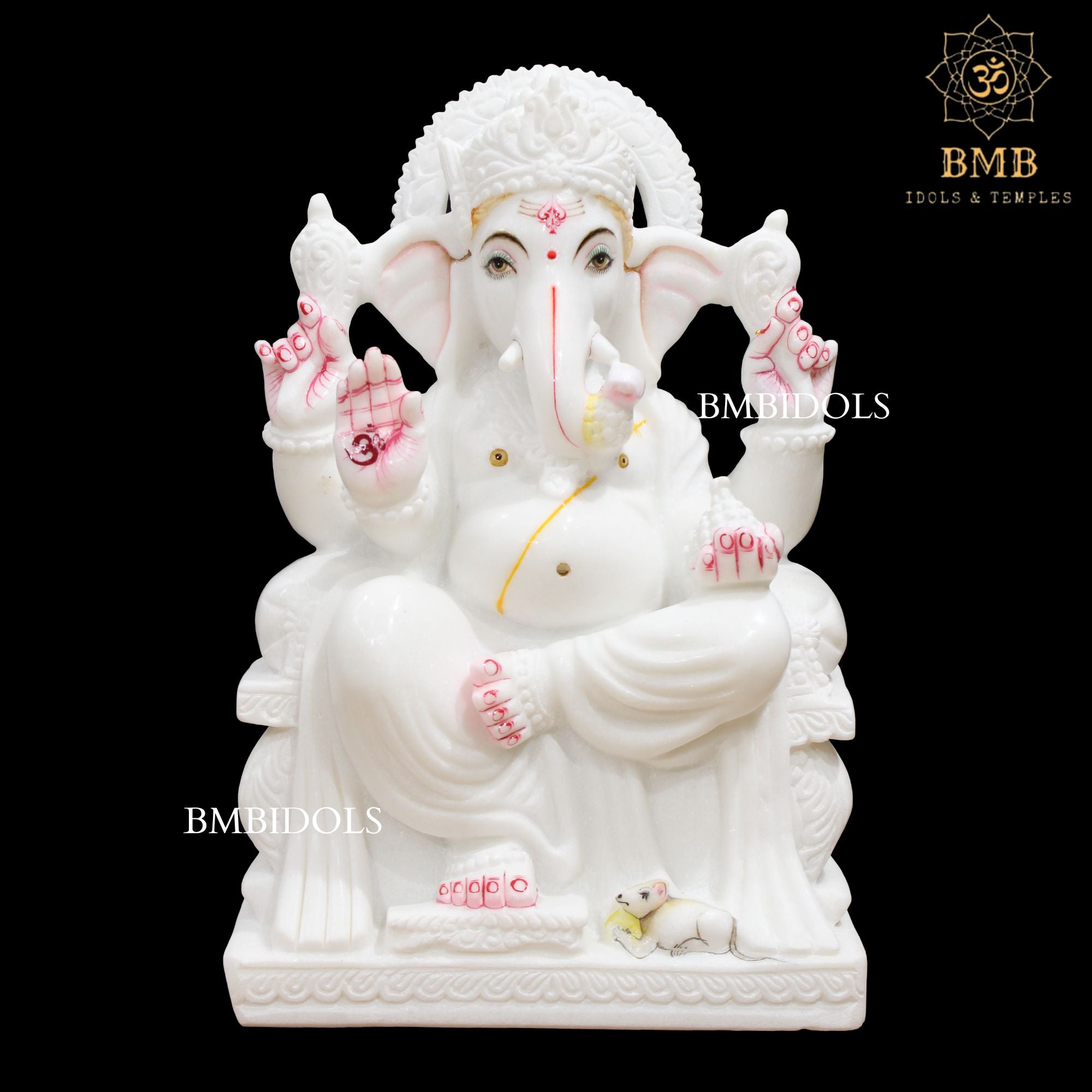 White Makrana Marble Ganesha Murti in 15inches – BMBIDOLS