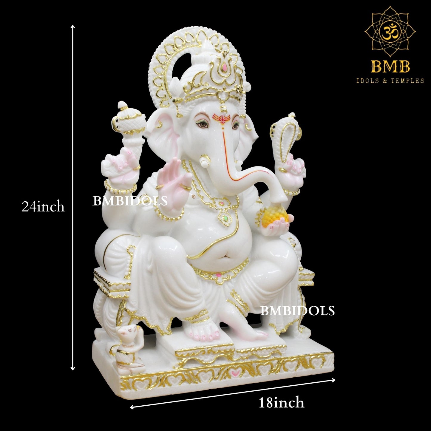 1.5feet Marble Ganesh Statue