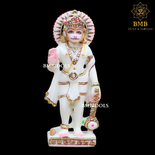 Small Marble Ashirwad Hanuman Bajrangbali Statue made in Makrana Marble