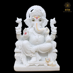 Marble Ganesh Statue made in 18inches for Homes and Temples, Ganpati M ...