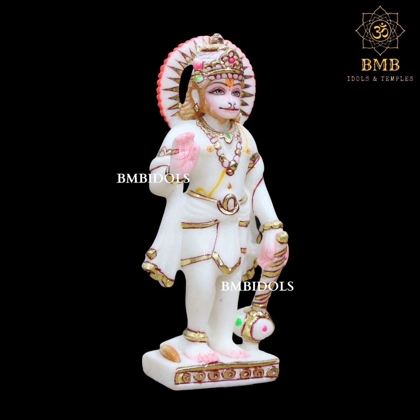 Small Marble Ashirwad Hanuman Bajrangbali Statue made in Makrana Marble