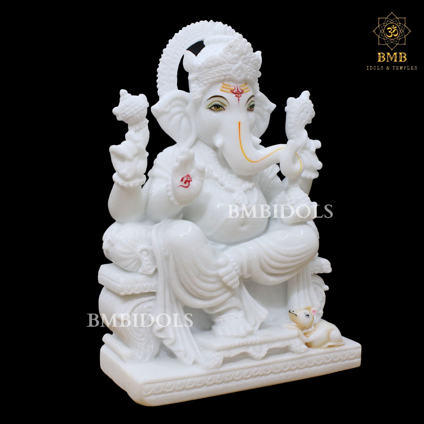 Marble Ganesh Statue made in 18inches for Homes and Temples, Ganpati Murti