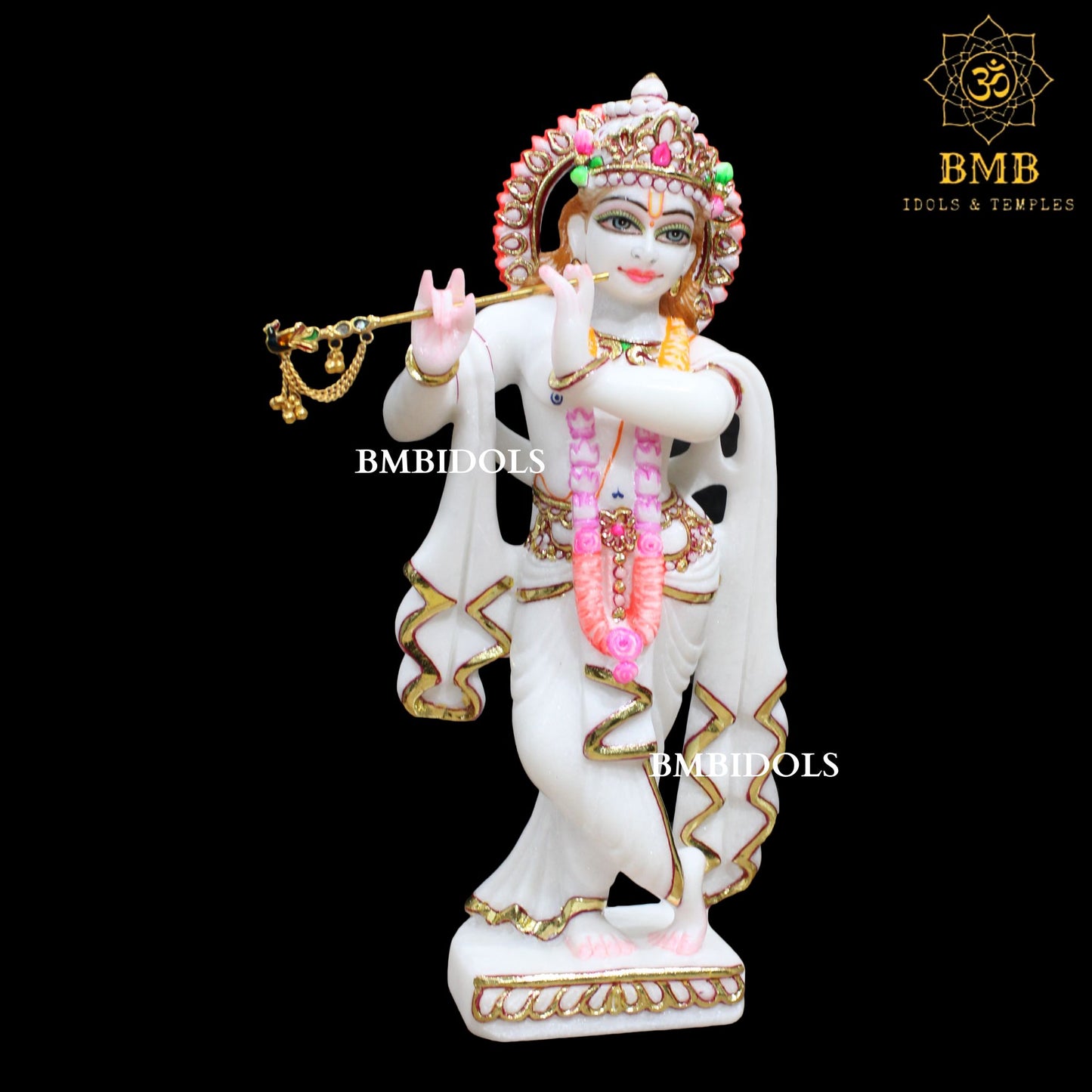 12inch Marble Radha Krishna Statue made in Makrana Marble