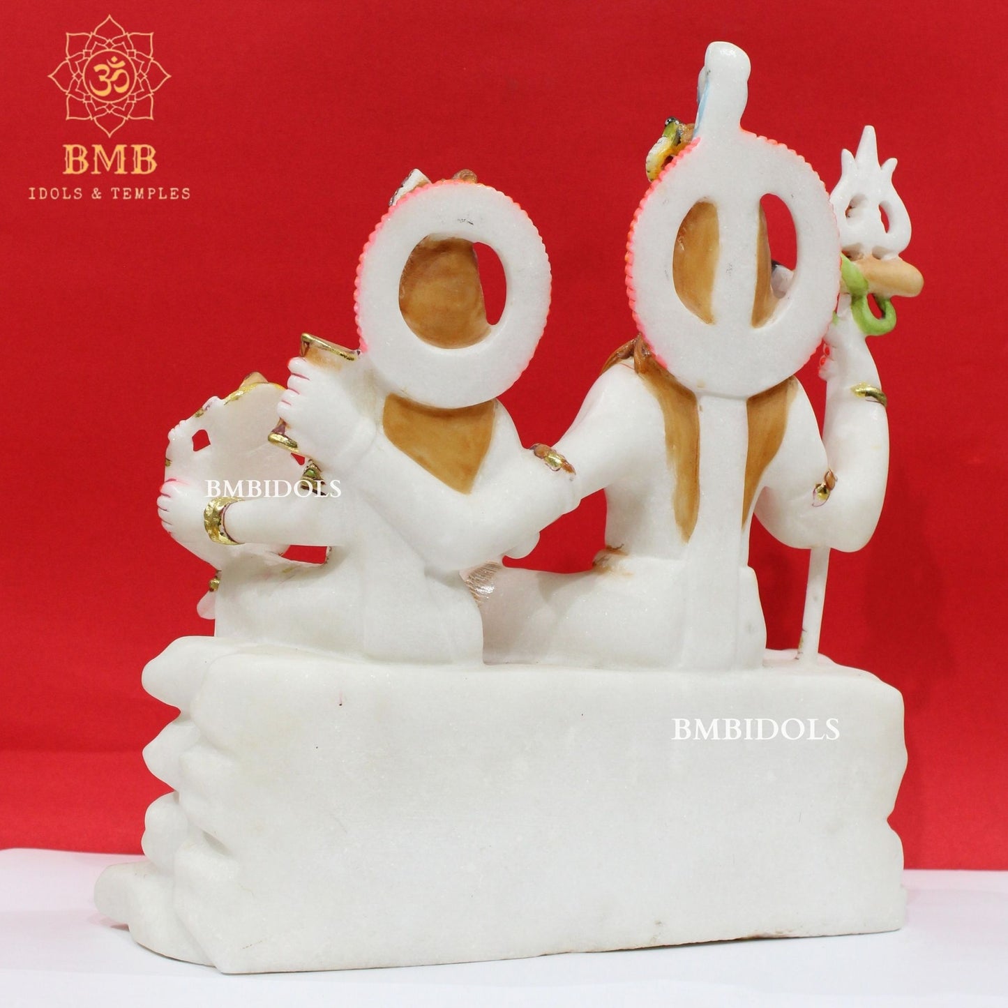 Marble Shiv Parivar Statue in Makrana Marble in 15inches