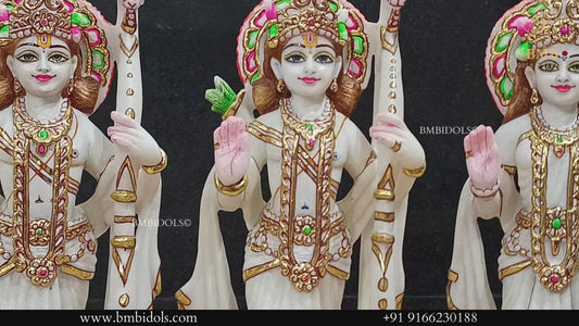 Marble Ram Darbar Statue in White Makrana Marble in 12inches
