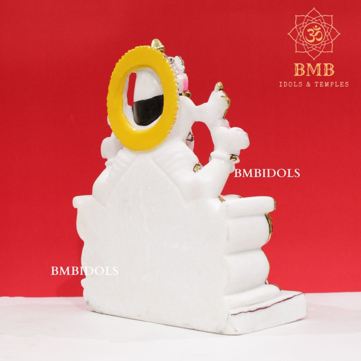 Marble Ganesh Murti in Makrana Marble in 12inches for Homes