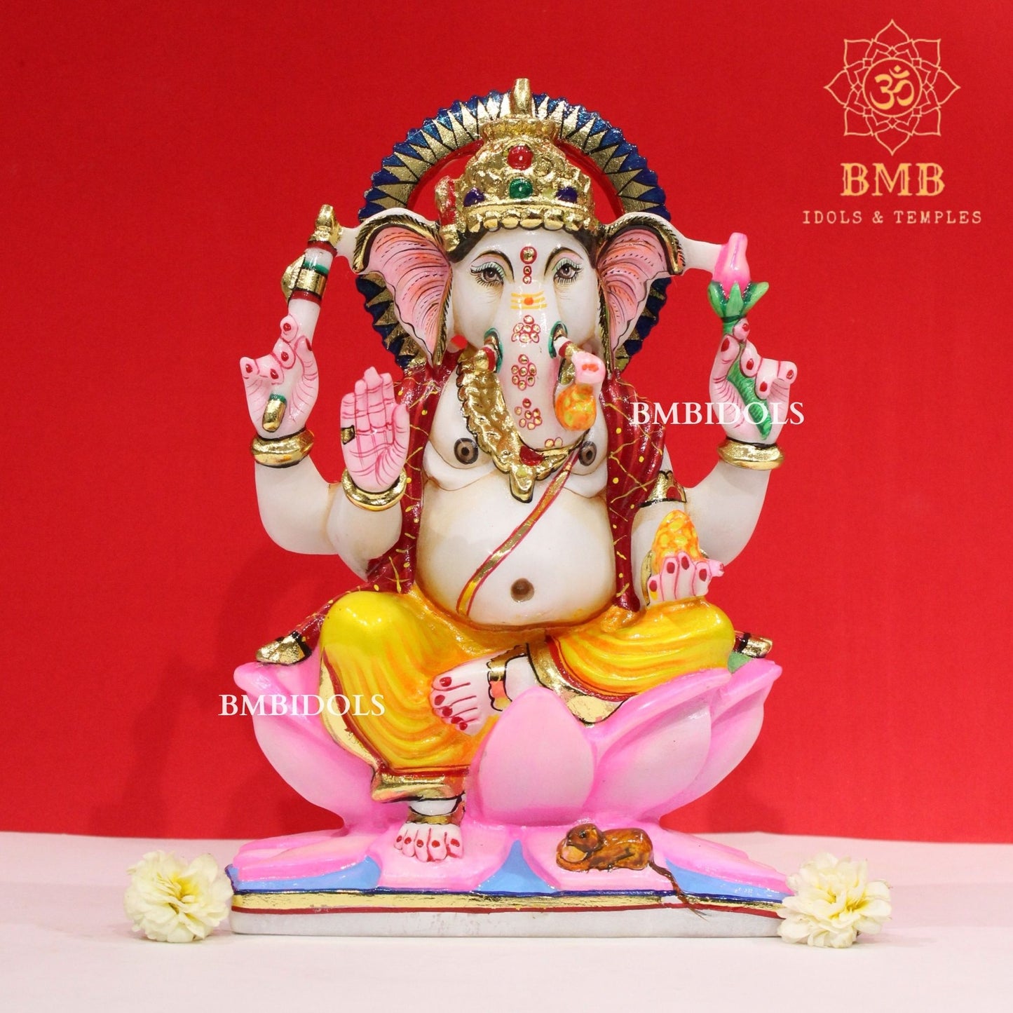 15inch Coloured Marble Ganesh Statue in Makrana Marble – BMBIDOLS